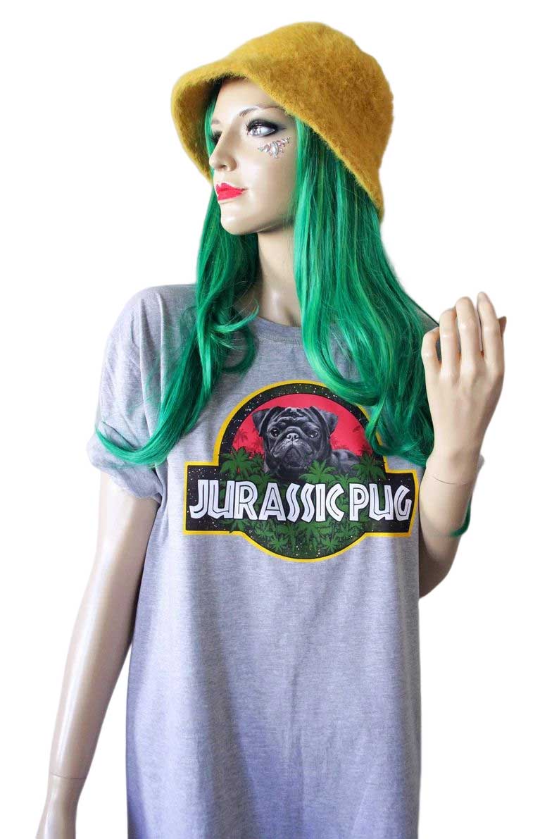 Skitongift-Jurassic-Pug-Grey-T-Shirt-Funny-Shirts-Long-Sleeve-Tee-Hoody-Hoodie-heavyweight-pullover-hoodies