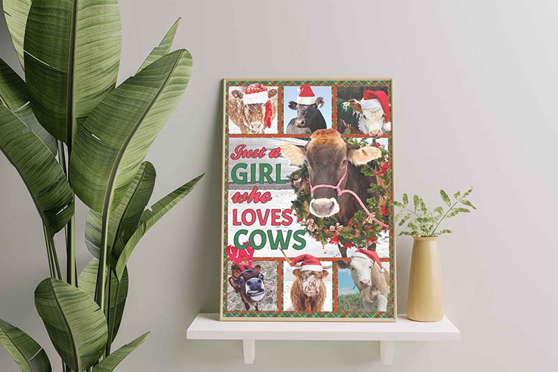 Just A Girl Who Loves Cows, Christmas Cow-TT0112