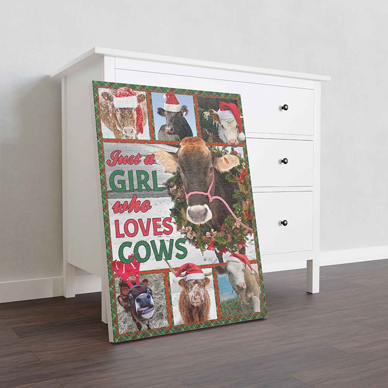 Skitongifts Wall Decoration, Home Decor, Decoration Room Just A Girl Who Loves Cows, Christmas Cow-TT0112