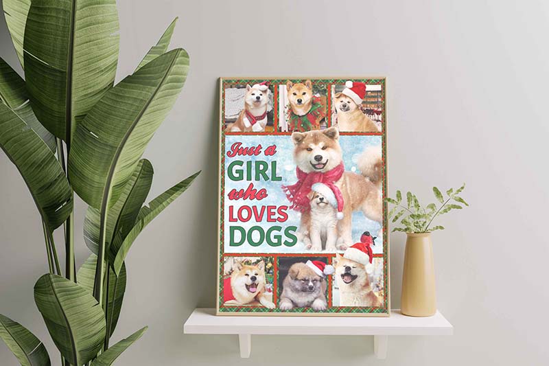 Just A Girl Who Loves Dog, Christmas Akita Dog-TT0412