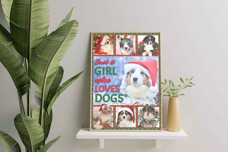 Just A Girl Who Loves Dog, Christmas Australian Shepherds Dog-TT0412