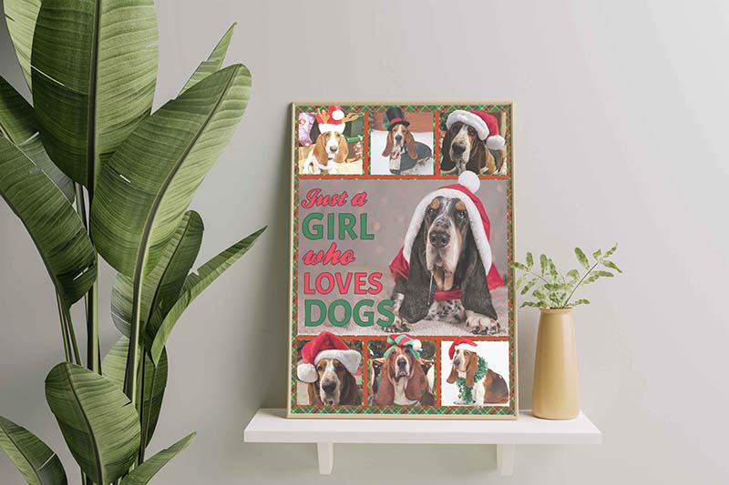 Just A Girl Who Loves Dog, Christmas Basset Hound Dog-TT0412