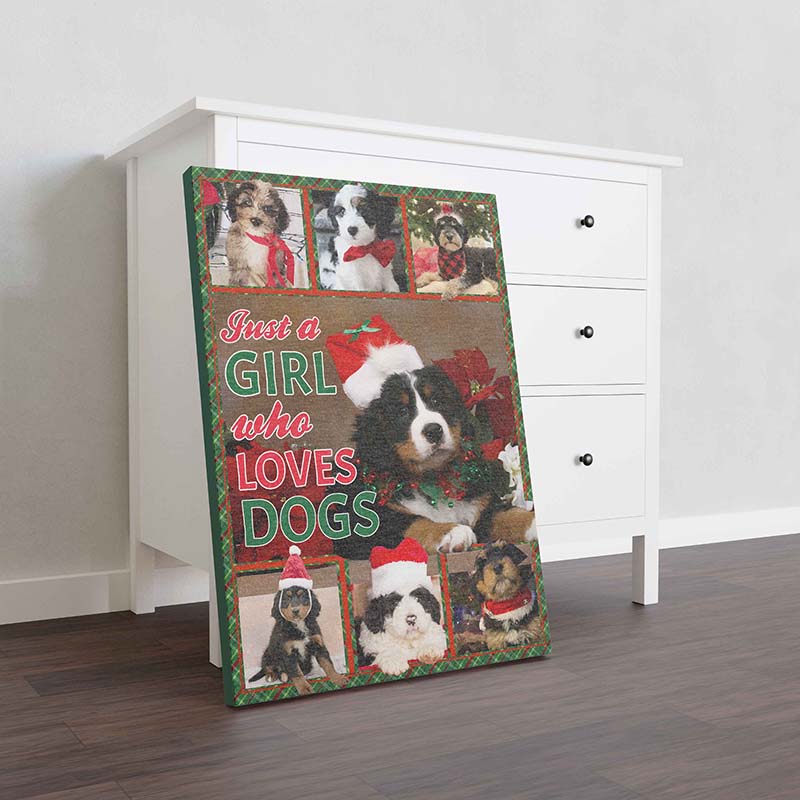 Skitongifts Wall Decoration, Home Decor, Decoration Room Just A Girl Who Loves Dog, Christmas Bernedoodle Dog-TT0312