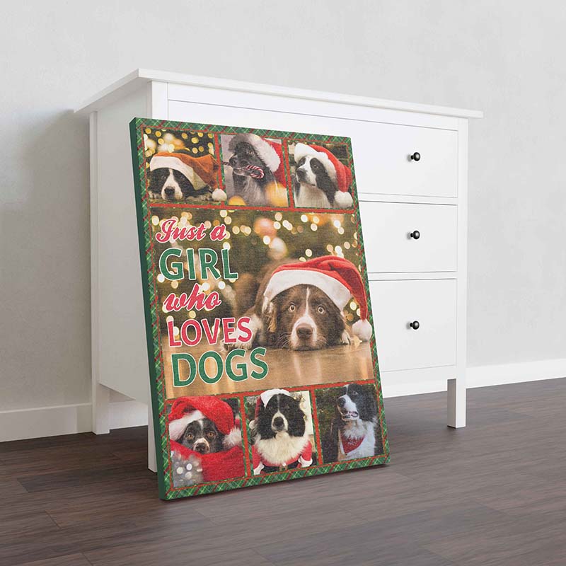 Skitongifts Wall Decoration, Home Decor, Decoration Room Just A Girl Who Loves Dog, Christmas Border Collie Dog-TT0312