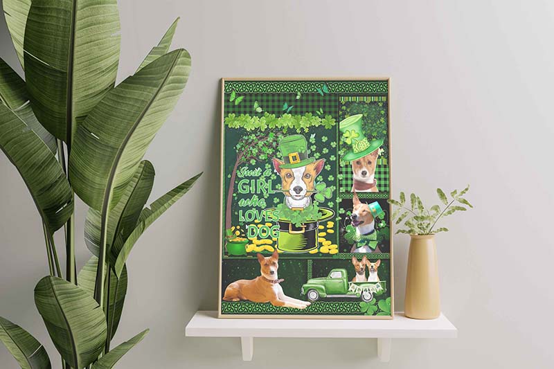 Just A Girl Who Loves Dog, St patrick day Basenji Dog-TT1712