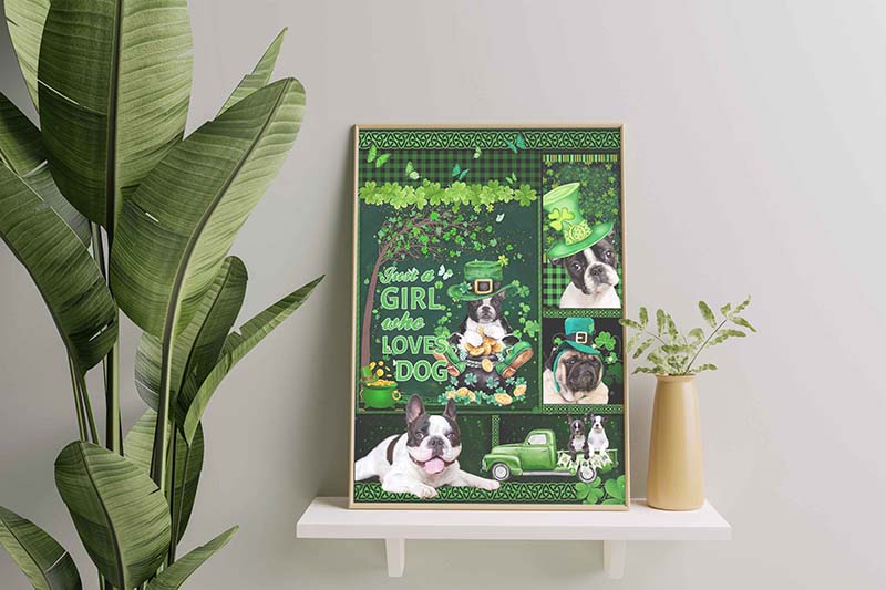 Just A Girl Who Loves Dog, St patrick day Boston Terrier Dog-TT1712