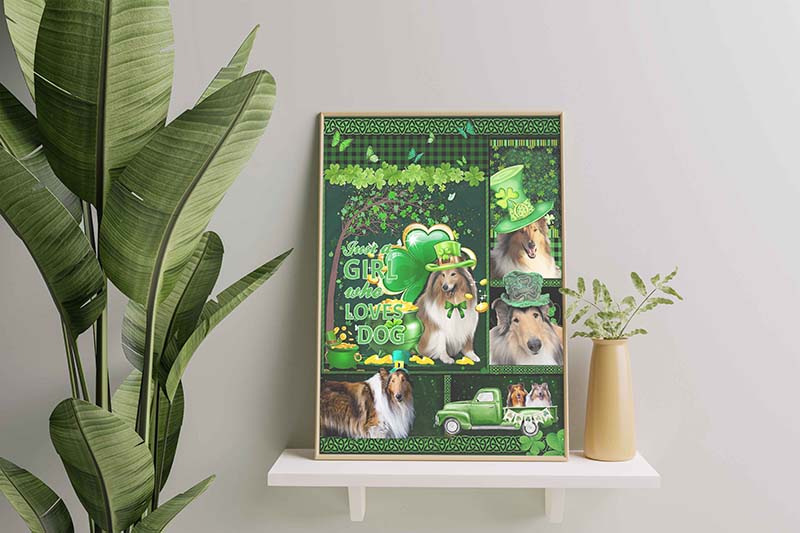 Just A Girl Who Loves Dog, St patrick day Collie Dog-TT1512