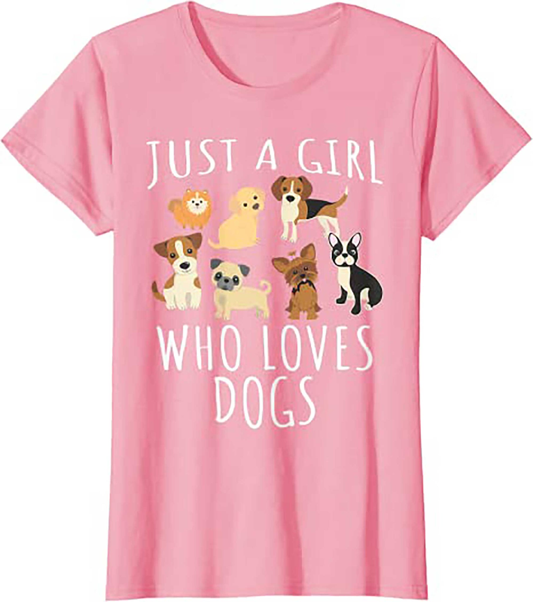 Skitongift Just a girl who loves Dogs-Funny Puppy T Shirt