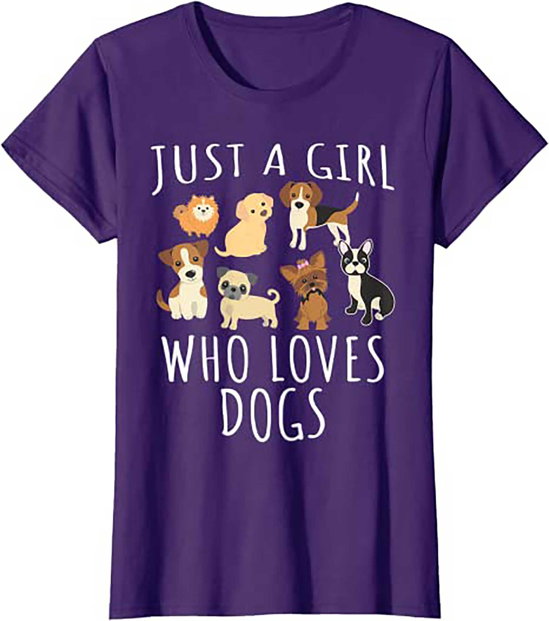 Skitongift Just a girl who loves Dogs-Funny Puppy T Shirt