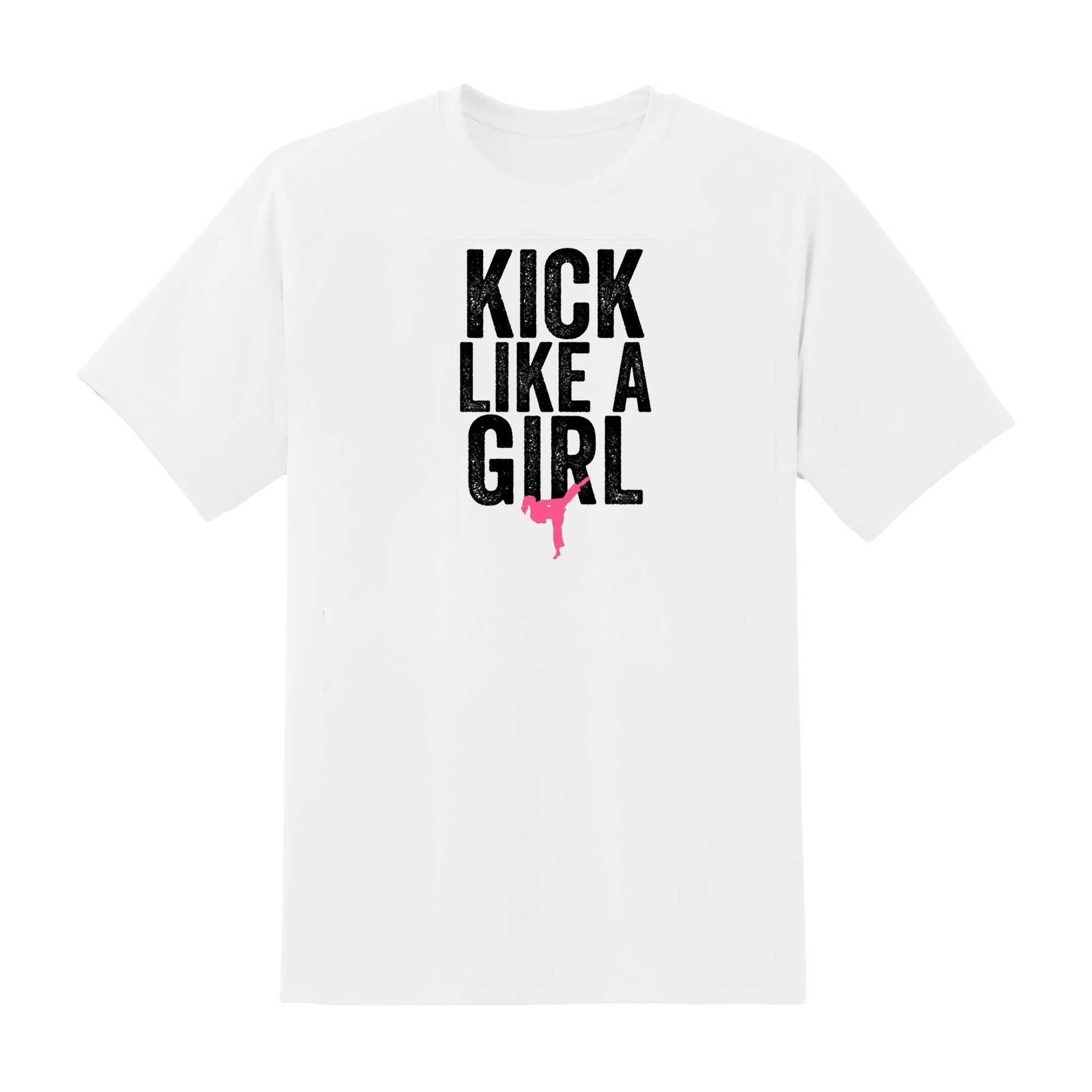 Skitongift Kick Like A Girl Shirt Martial Arts T Shirt For Women Taekwondo Tee Funny Shirts