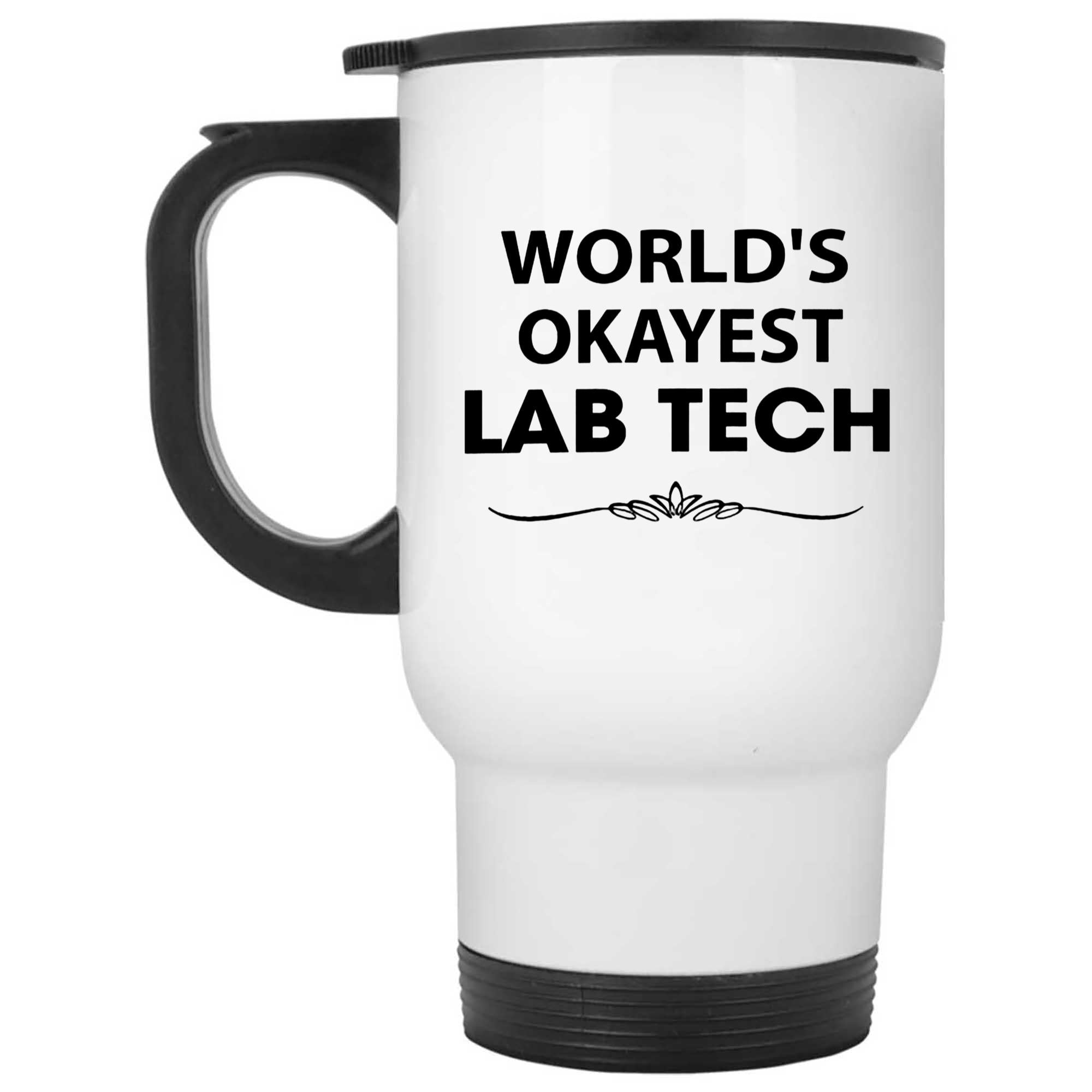 Skitongifts Funny Ceramic Novelty Coffee Mug Lab Tech World's Okayest Lab Tech Frovny2