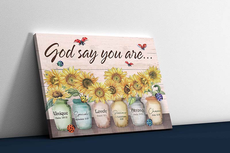 Skitongifts Wall Decoration, Home Decor, Decoration Room Ladybugs God Says You are-TT0404