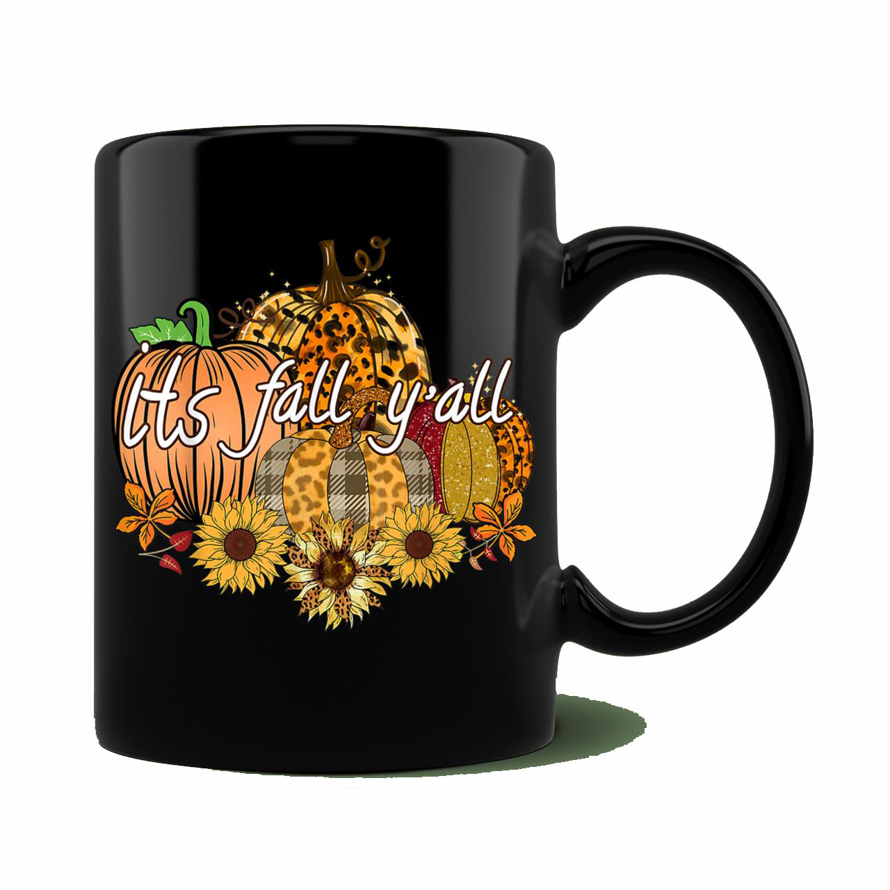 Skitongift Ceramic Novelty Coffee Mug Leopard Pumpkin Happy Fall Yall Spooky Halloween Girls Women Mug