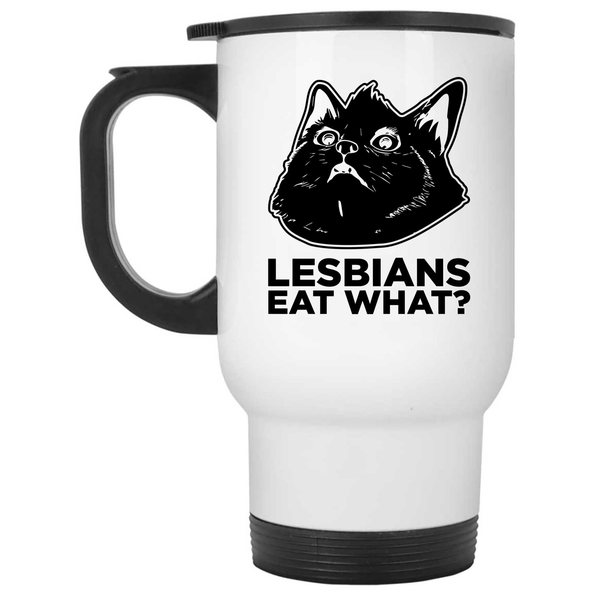 Skitongifts Funny Ceramic Novelty Coffee Mug Lesbians Eat What Cat Lover U0I6jwM