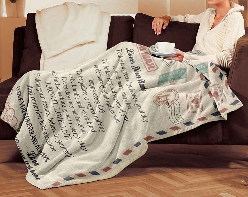 Skitongifts Blanket For Sofa Throws, Bed Throws Letter Air Mail Dad To My Beautiful Daughter,I Love You Laugh, Love, Live-TT2712