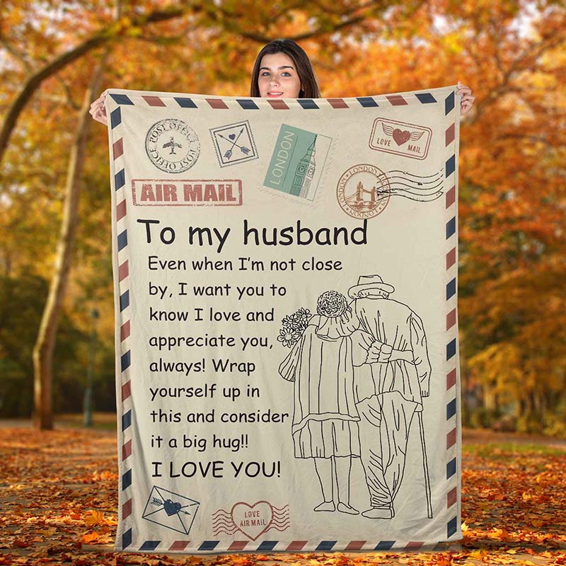 Skitongifts Blanket For Sofa Throws, Bed Throws Letter To My Husband I Love You-TT3012
