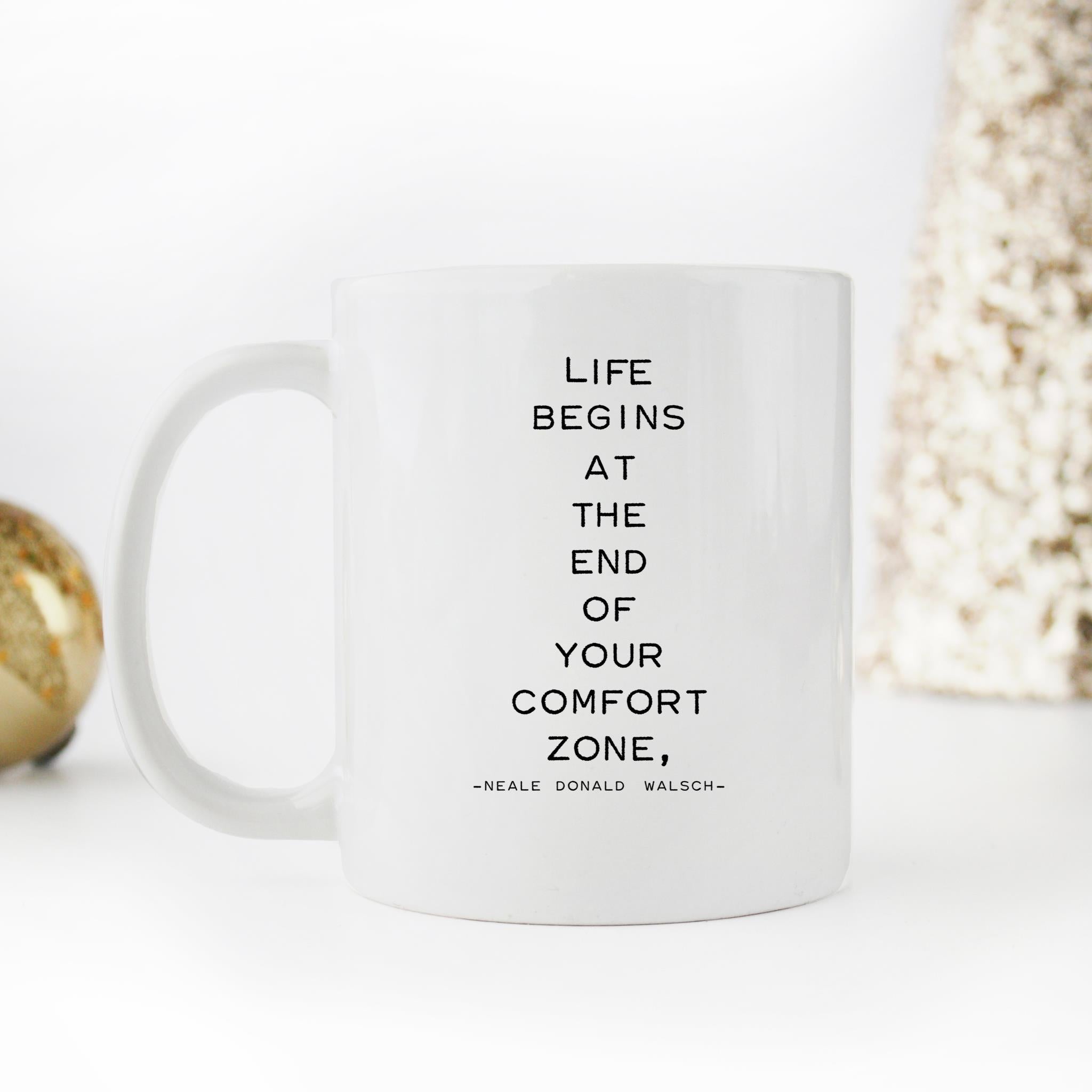 Skitongifts Funny Ceramic Novelty Coffee Mug Life Begins 4AfjZW0