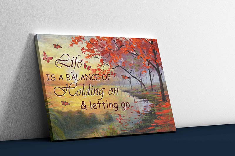 Skitongifts Wall Decoration, Home Decor, Decoration Room Life Is Balance Of Holding On Or Letting Go, Butterflies TT1412