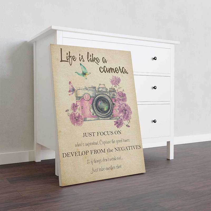 Skitongifts Wall Decoration, Home Decor, Decoration Room Life Is Like A Camera Just Focus On What's Important Capture The Good Times-TT1910