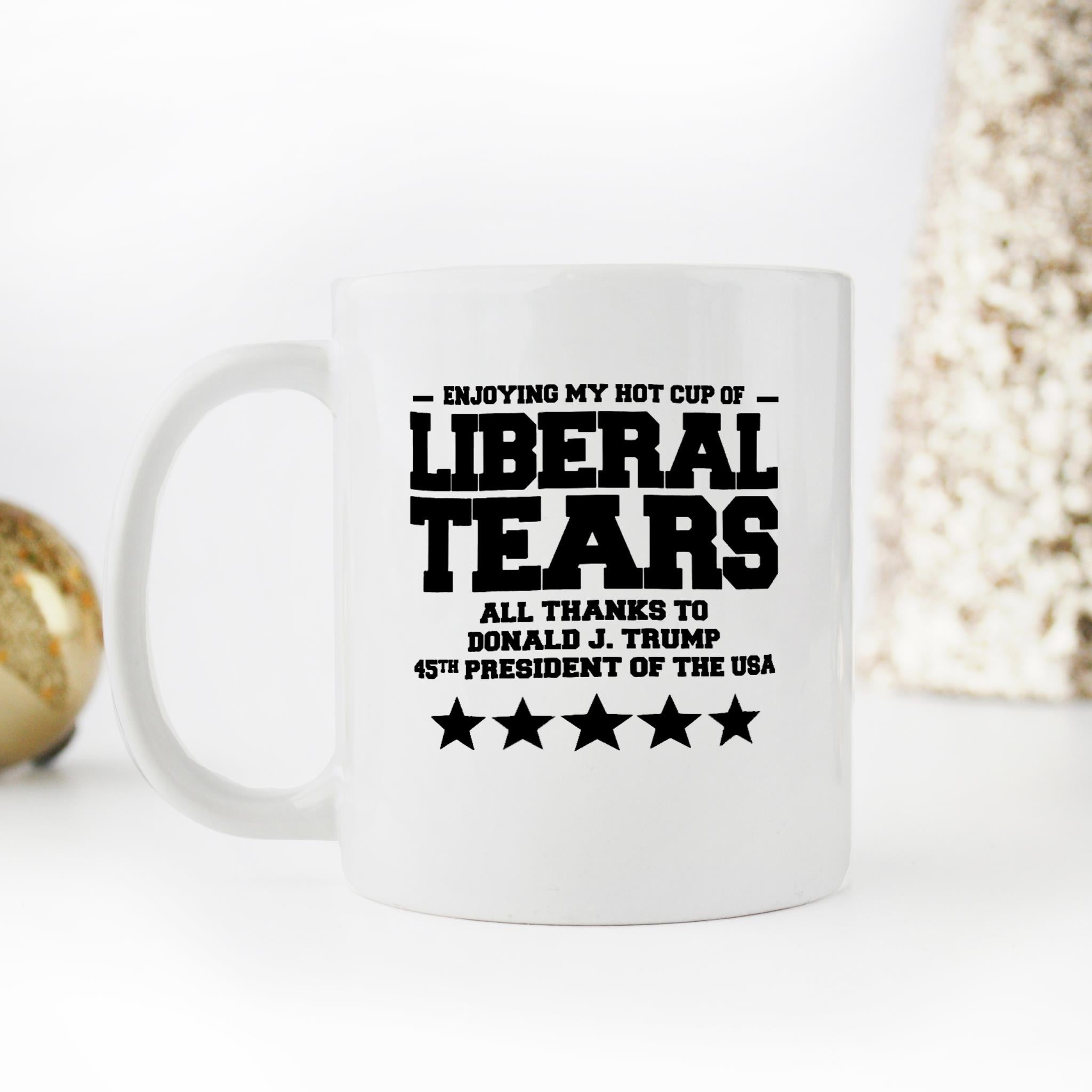 Skitongifts Funny Ceramic Novelty Coffee Mug Limited Edition Hot Cup Of Liberal Tears,45th President Donald Trump fkBDXZo
