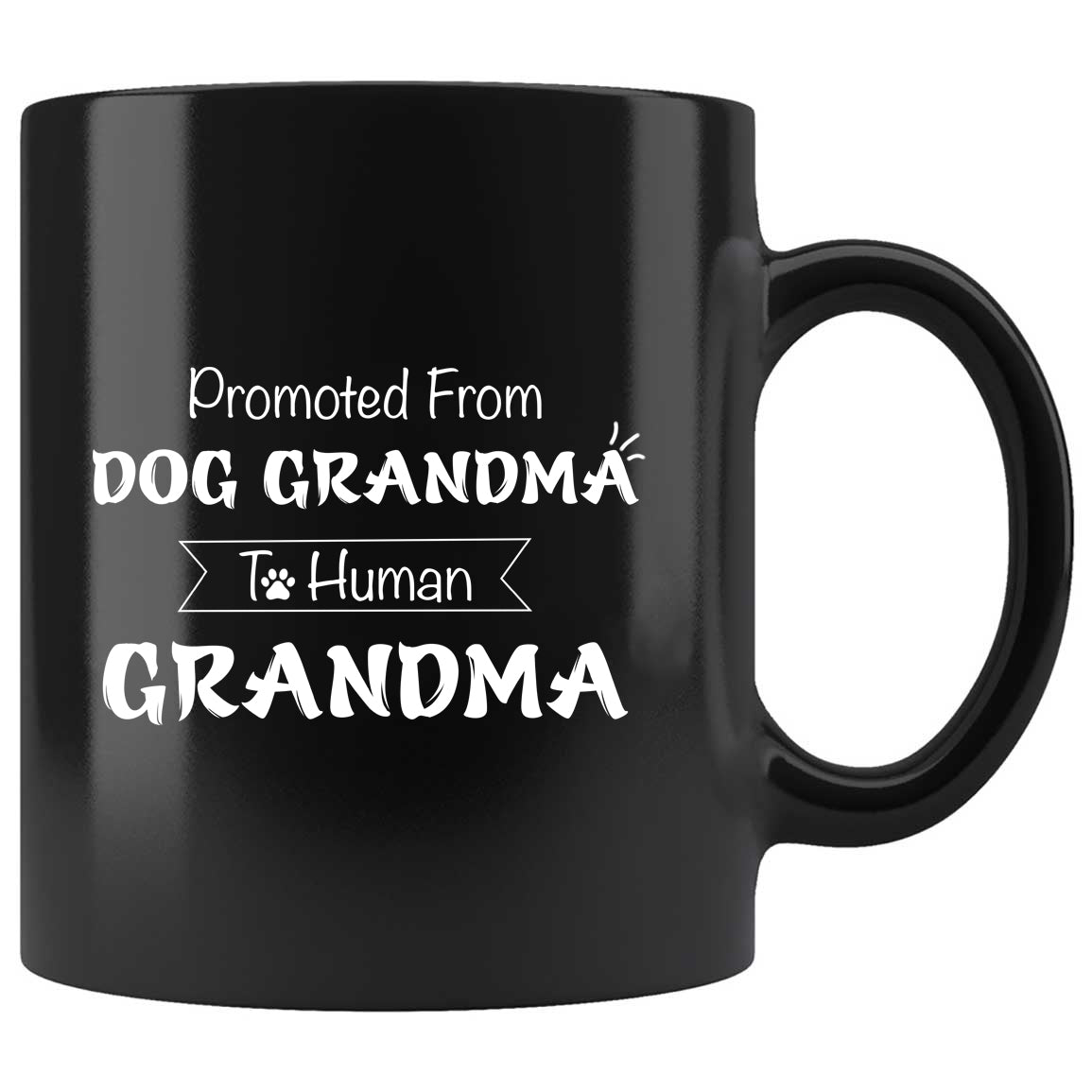 Promoted From Dog Grandma To Human Grandma Skitongifts Funny Ceramic Coffee Mug For Birthday, Mother's Day, Father's Day, Christmas