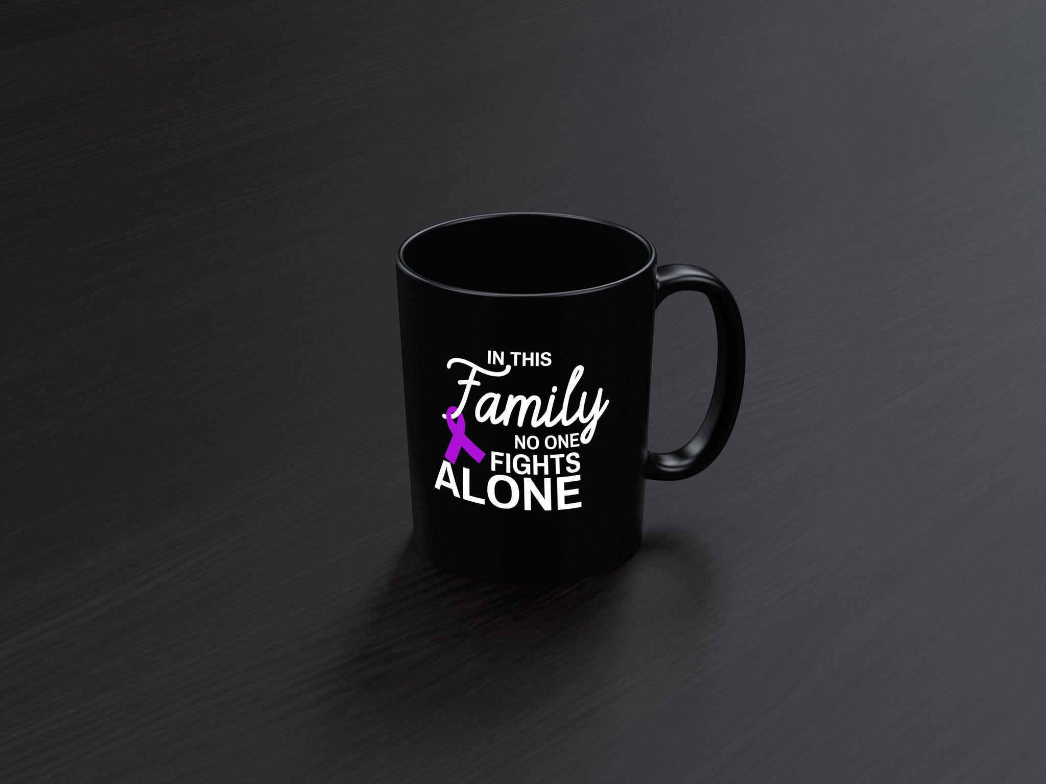 Skitongifts Funny Ceramic Coffee Mug For Birthday, Mother's Day, Father's Day, Christmas In This Family No One Fights Alone Esophageal Cancer