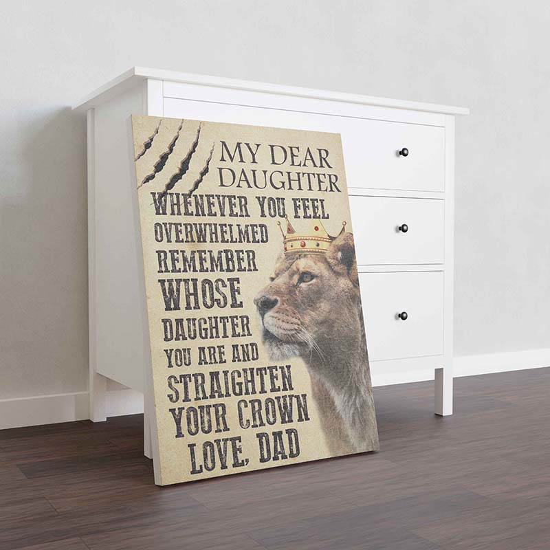 Skitongifts Wall Decoration, Home Decor, Decoration Room Lion King Dad To My Daughter Remember Whose Daughter You Are-TT0101