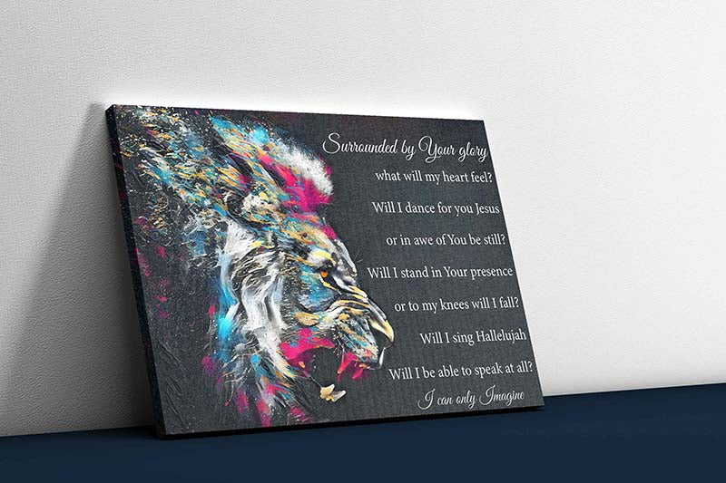 Skitongifts Wall Decoration, Home Decor, Decoration Room Lion Surrounded by Your Glory What My Heart Feel I Can-TT0504
