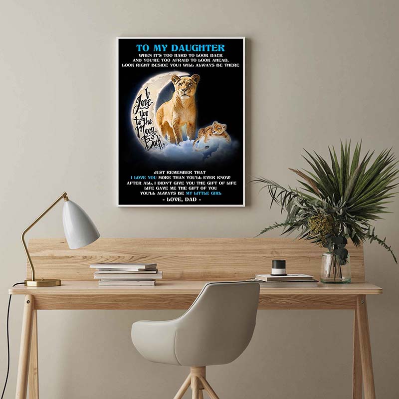 Skitongifts Wall Decoration, Home Decor, Decoration Room Lion When It's Too Hard To Look Back And You're To Afraid To Look Ahead Look Right Beside You-TT0704