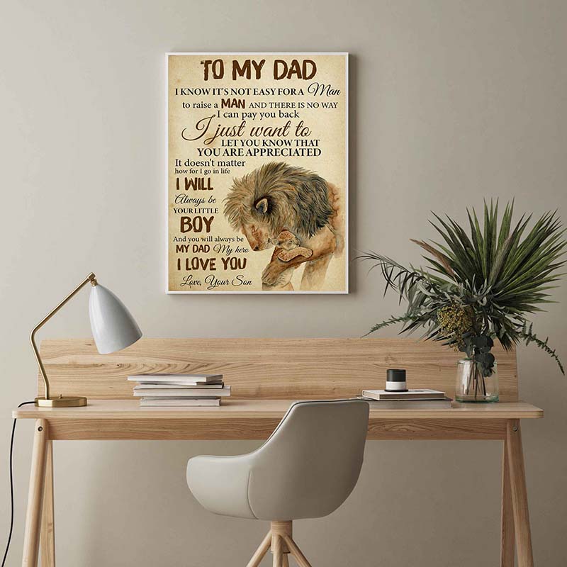 Skitongifts Wall Decoration, Home Decor, Decoration Room Lion to My Dad You'll Be Always Be My Dad-TT3003
