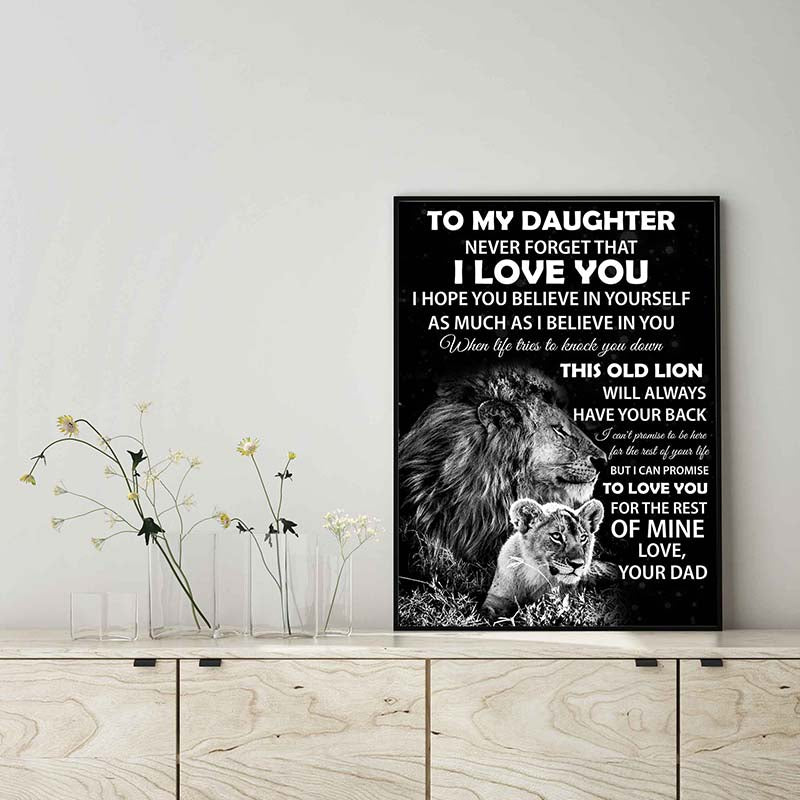 Lion to My Daughter Never Forget That I L0ve You I Hope You Believe in Yourself As Much As-TT3103