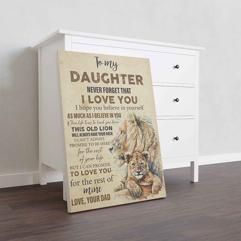 Skitongifts Wall Decoration, Home Decor, Decoration Room Lion to My Daughter This Old Lion-TT0612