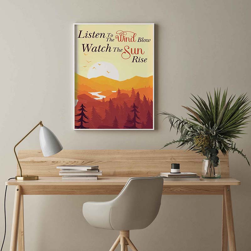 Skitongifts Wall Decoration, Home Decor, Decoration Room Listen To The Wind Blow Watch The Sun Rise TT0903