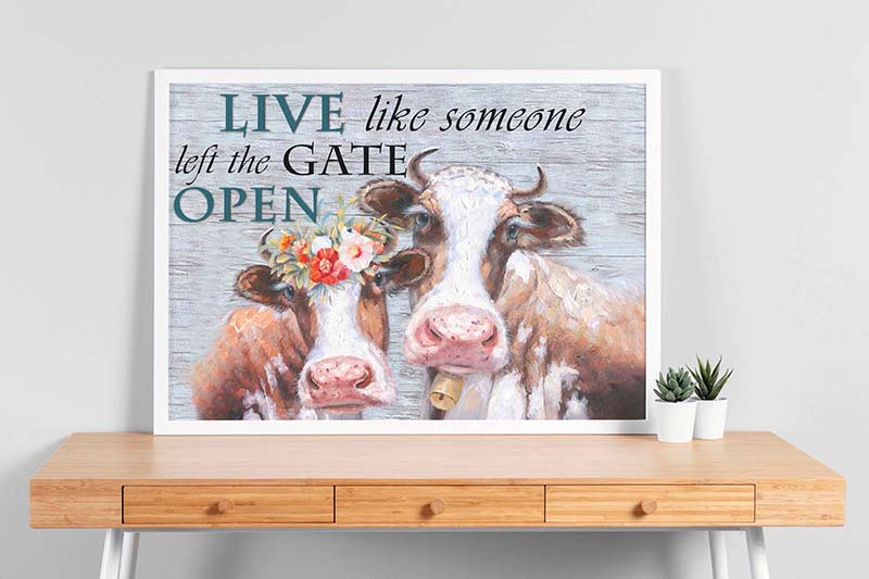 Skitongifts Wall Decoration, Home Decor, Decoration Room Live Like Someone Left The Gate Open TT0103