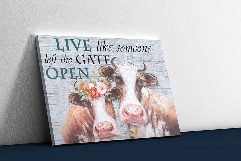 Skitongifts Wall Decoration, Home Decor, Decoration Room Live Like Someone Left The Gate Open TT0103