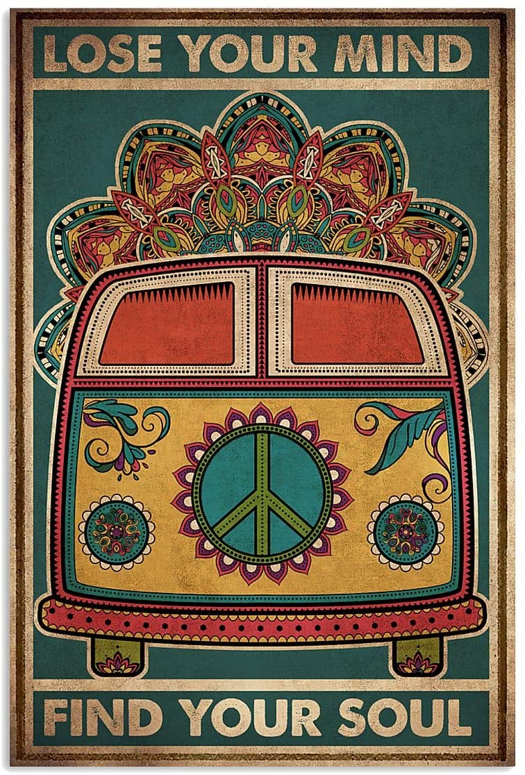 Lose Your Mind Find Your Soul Car Coach Indian Pattern Hippie Quote