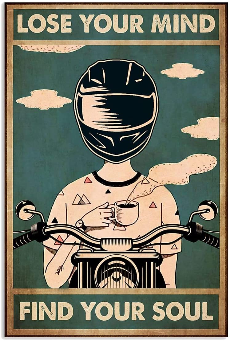 Lose Your Mind Find Your Soul Motor Racing Biker Helmet Coffee Sport Hobby Quote