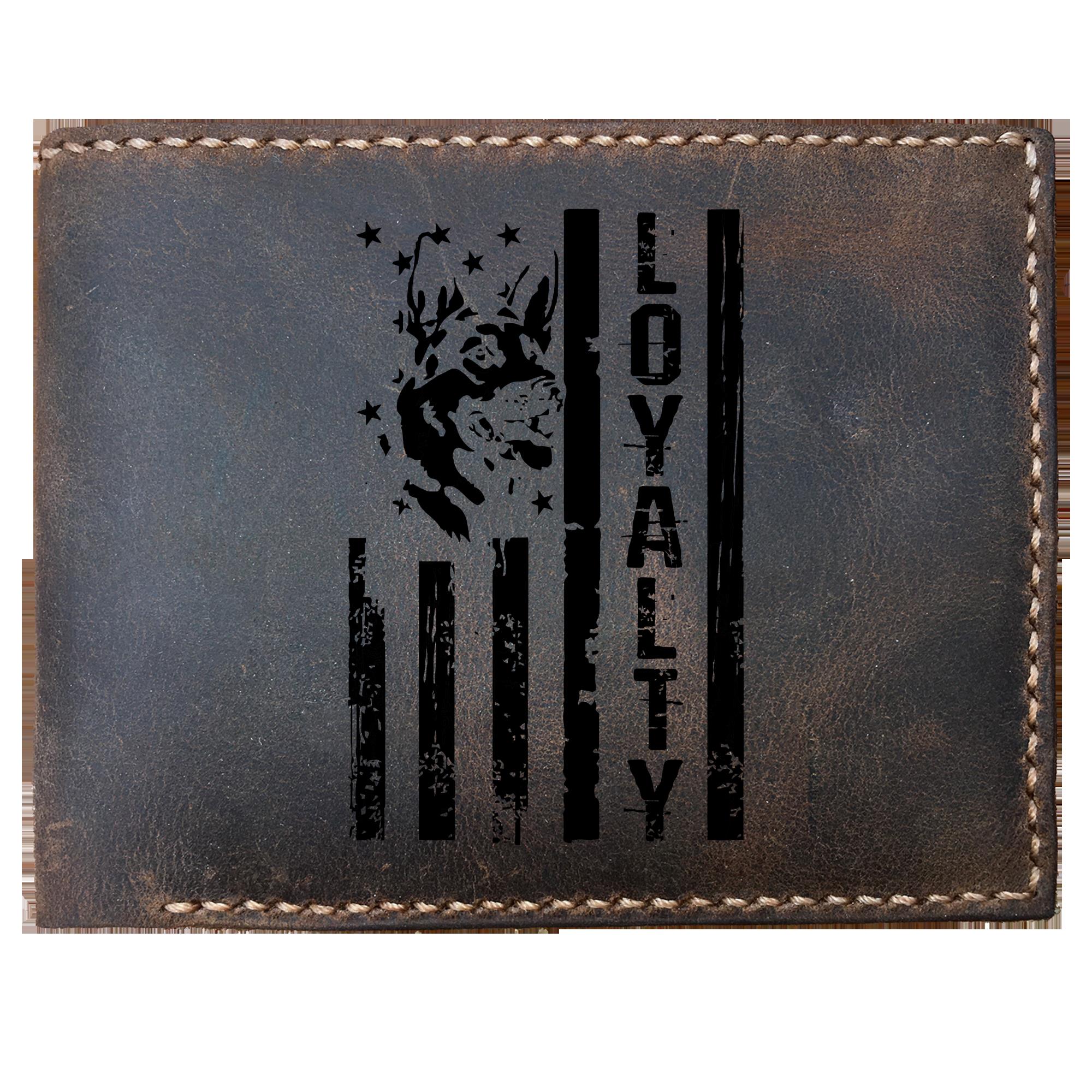 Skitongifts Funny Custom Laser Engraved Bifold Leather Wallet For Men, Loyalty