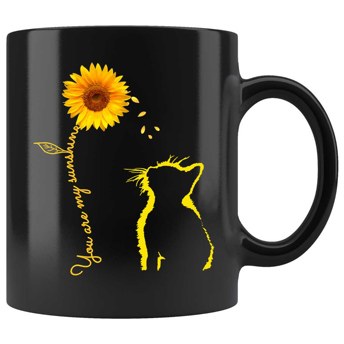 Skitongifts Coffee Mug Funny Ceramic Novelty M113-NH271221-Cat Sunflower You Are My Sunshine Rkf3Op5