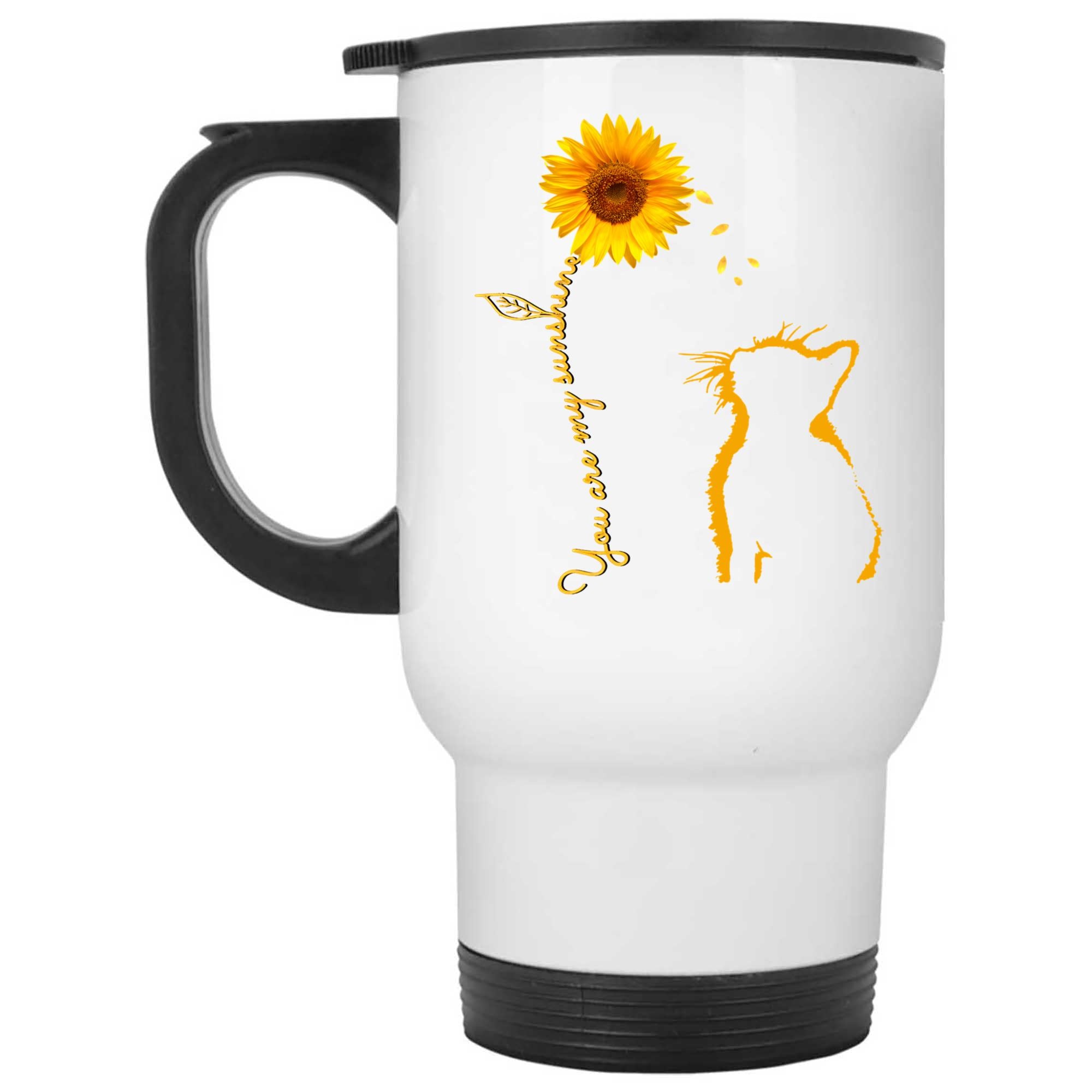 Skitongifts Coffee Mug Funny Ceramic Novelty M113-NH271221-Cat Sunflower You Are My Sunshine Rkf3Op5
