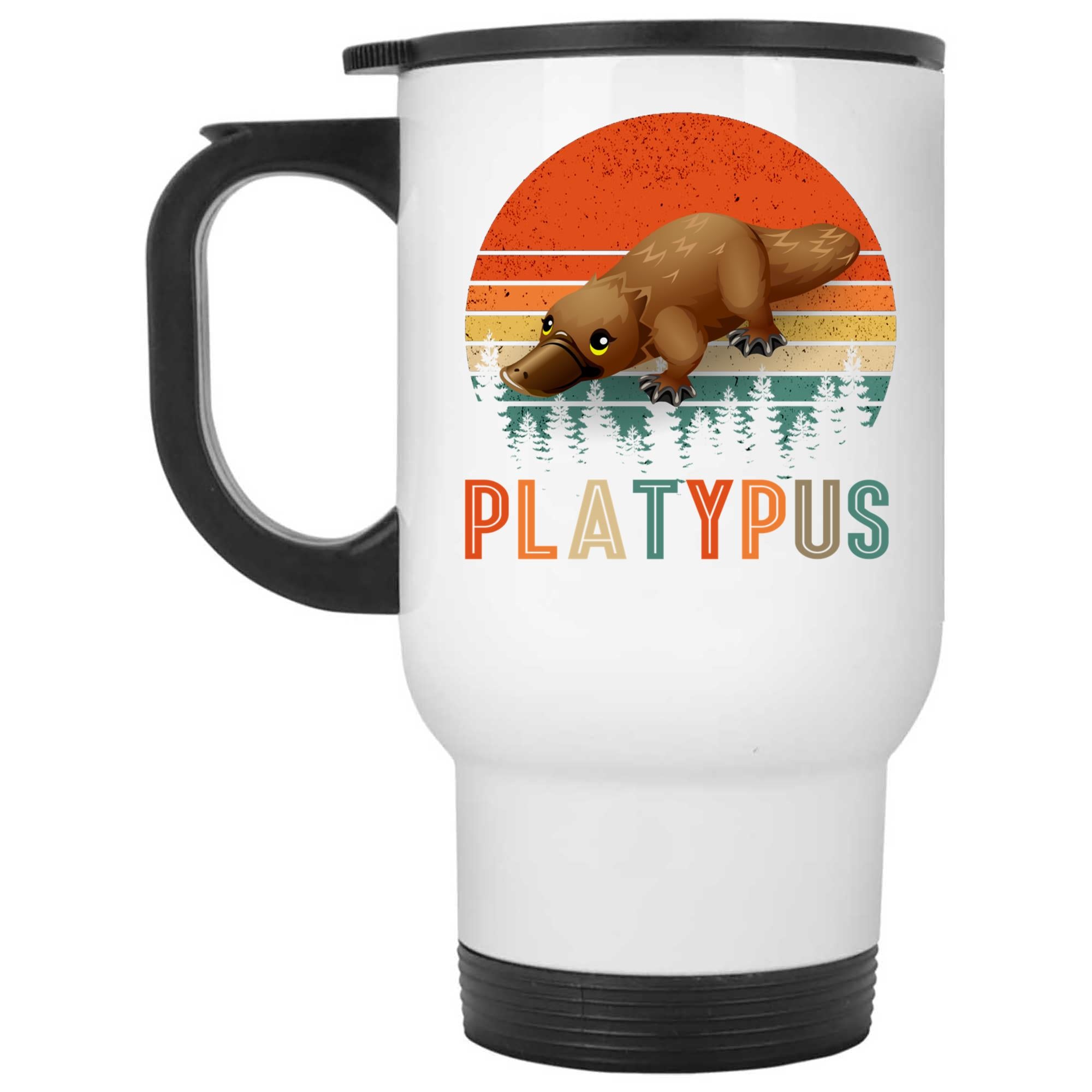Skitongifts Funny Ceramic Coffee Mug For Birthday, Mother's Day, Father's Day, Christmas NH181221-Vintage Retro Platypus Bq87S2P
