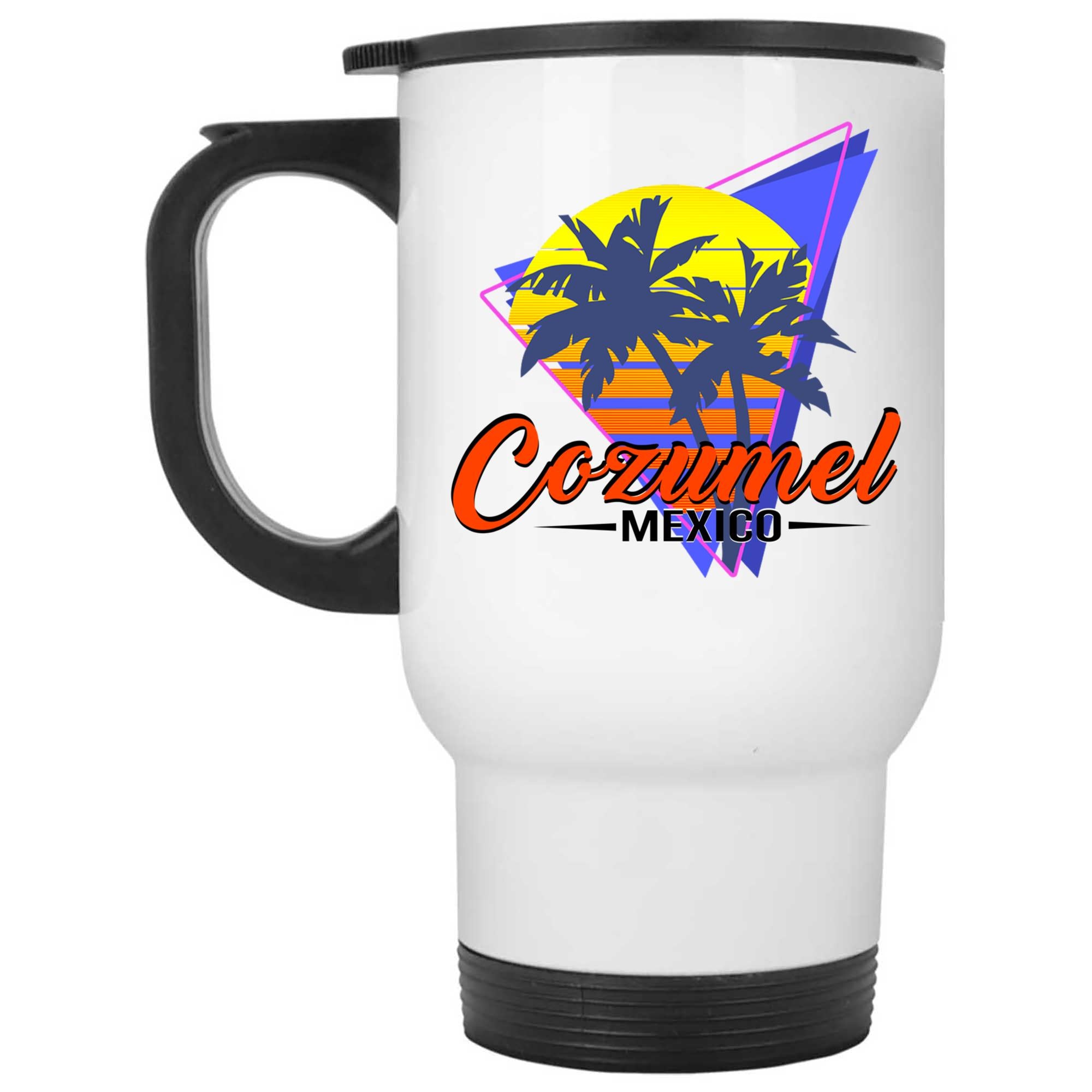 Skitongifts Coffee Mug Funny Ceramic Novelty M121-NH281221-Cozumel Mexico Palm Trees Sunset Beach Msf1R64
