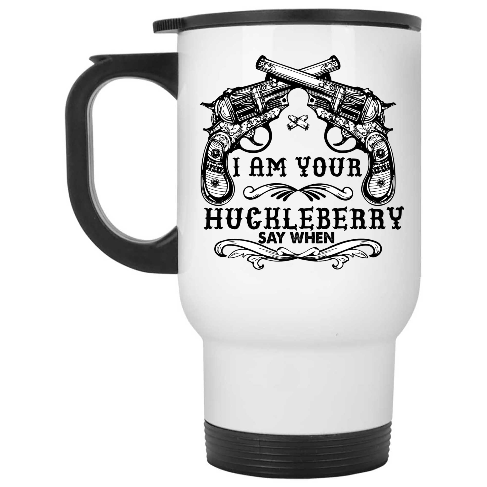 Skitongifts Coffee Mug Funny Ceramic Novelty I'm Your Huckleberry Say When Xlsdcrk
