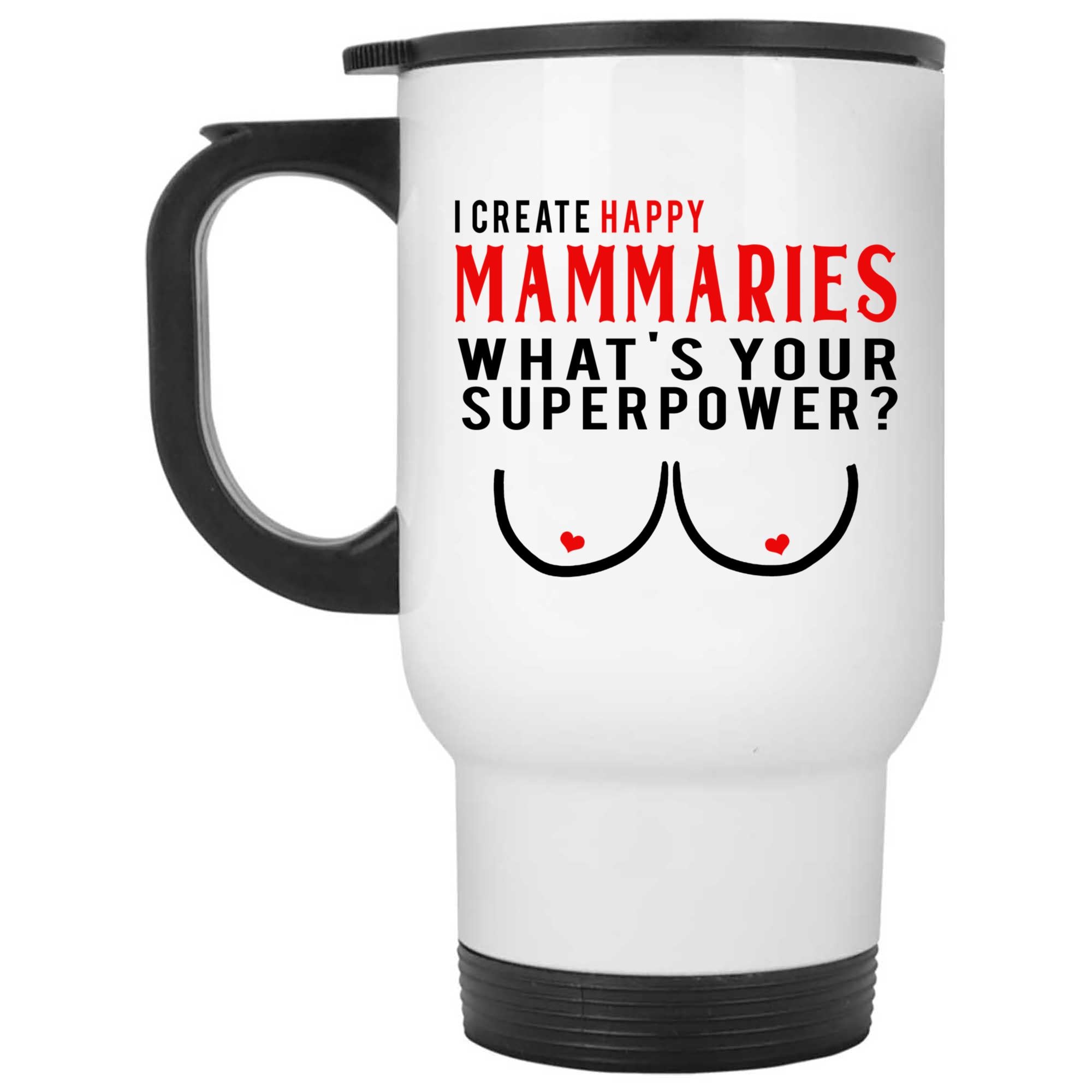 Skitongifts Coffee Mug Funny Ceramic Novelty I Create Happy Mammaries What's Your Superpower O9Almit