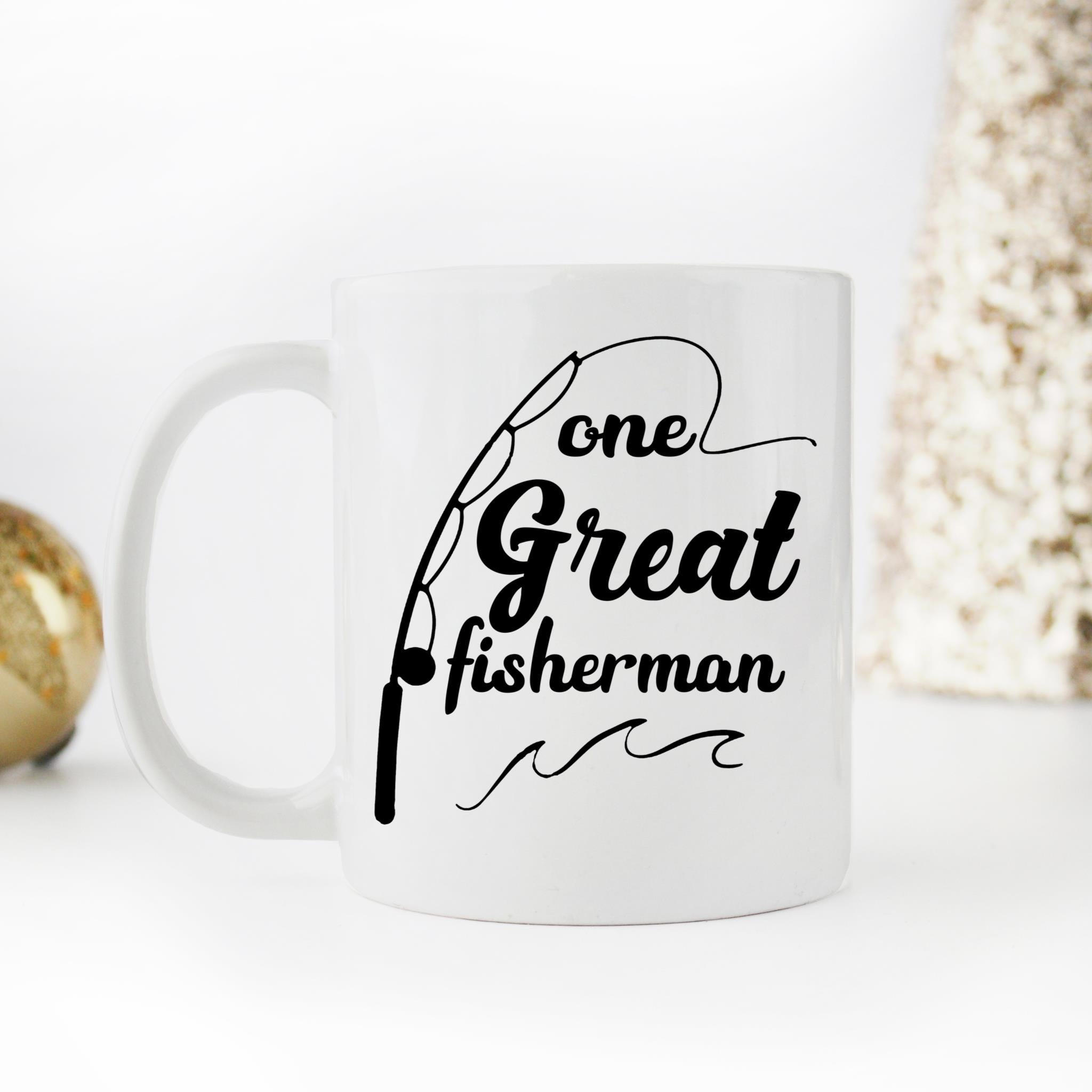 Skitongifts Coffee Mug Funny Ceramic Novelty Ddboom One Great Fisherman, Best Catch Of His Life-A Wdwxdtg