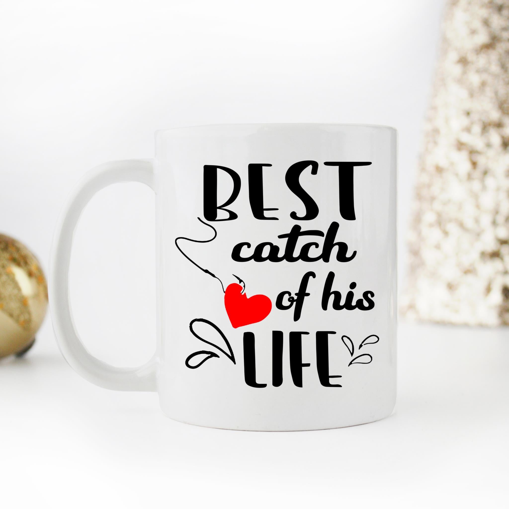 Skitongifts Coffee Mug Funny Ceramic Novelty Ddboom One Great Fisherman, Best Catch Of His Life-B V3Tjnr2