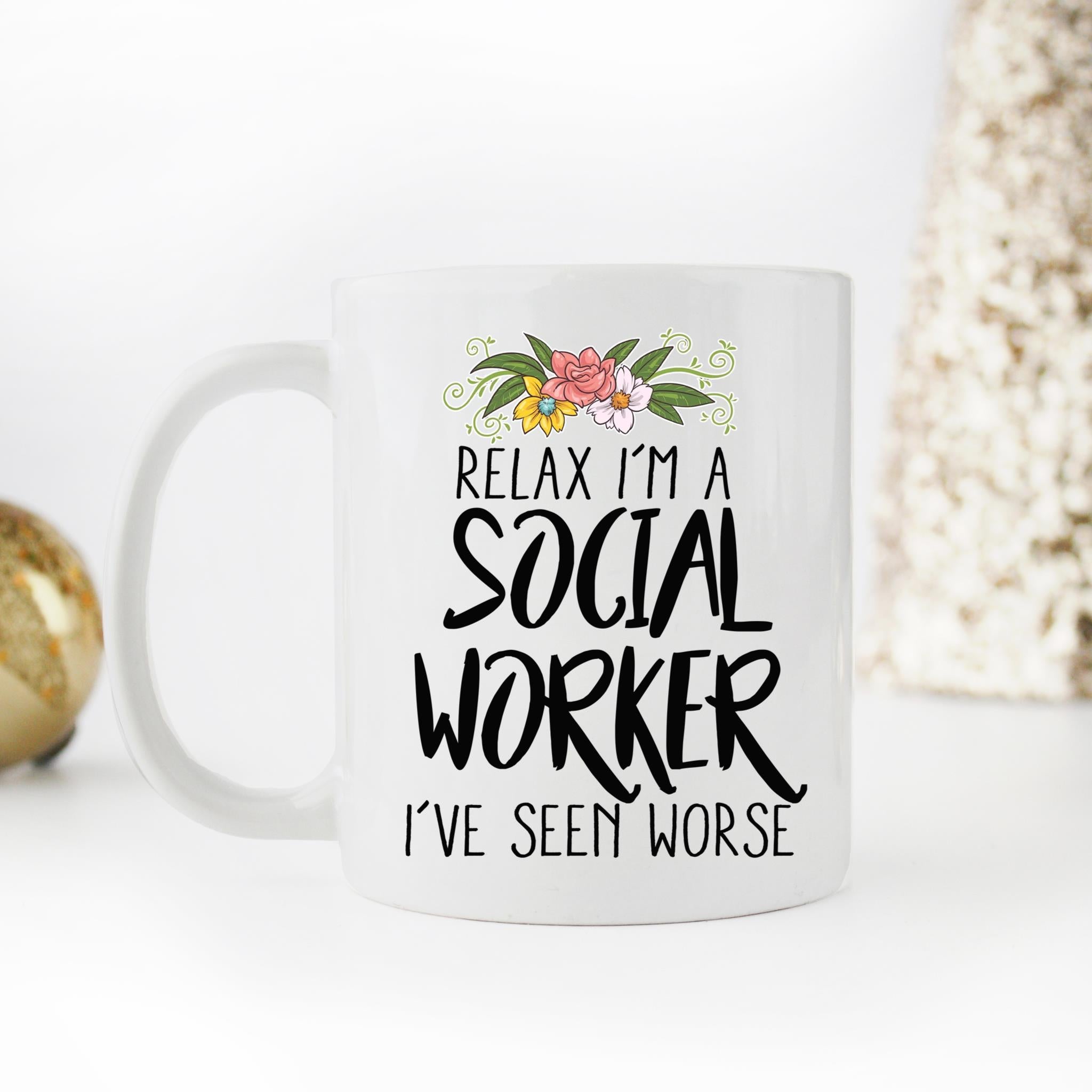 Skitongifts Coffee Mug Funny Ceramic Novelty Social Worker Jubocrx