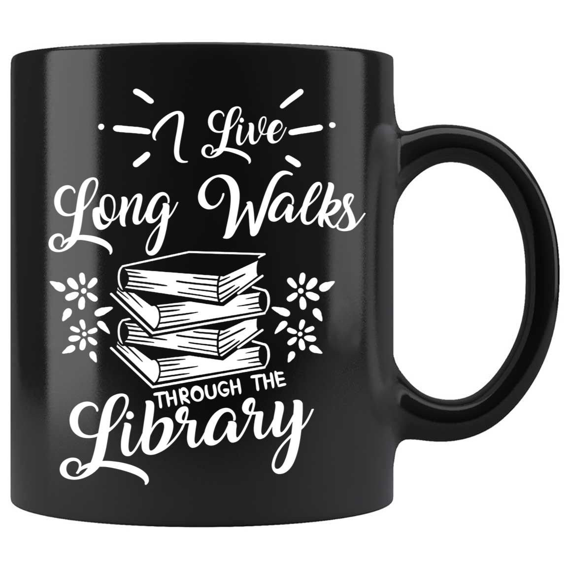 Skitongifts Coffee Mug Funny Ceramic Novelty I Like Walks Through The Library Xg37Aky