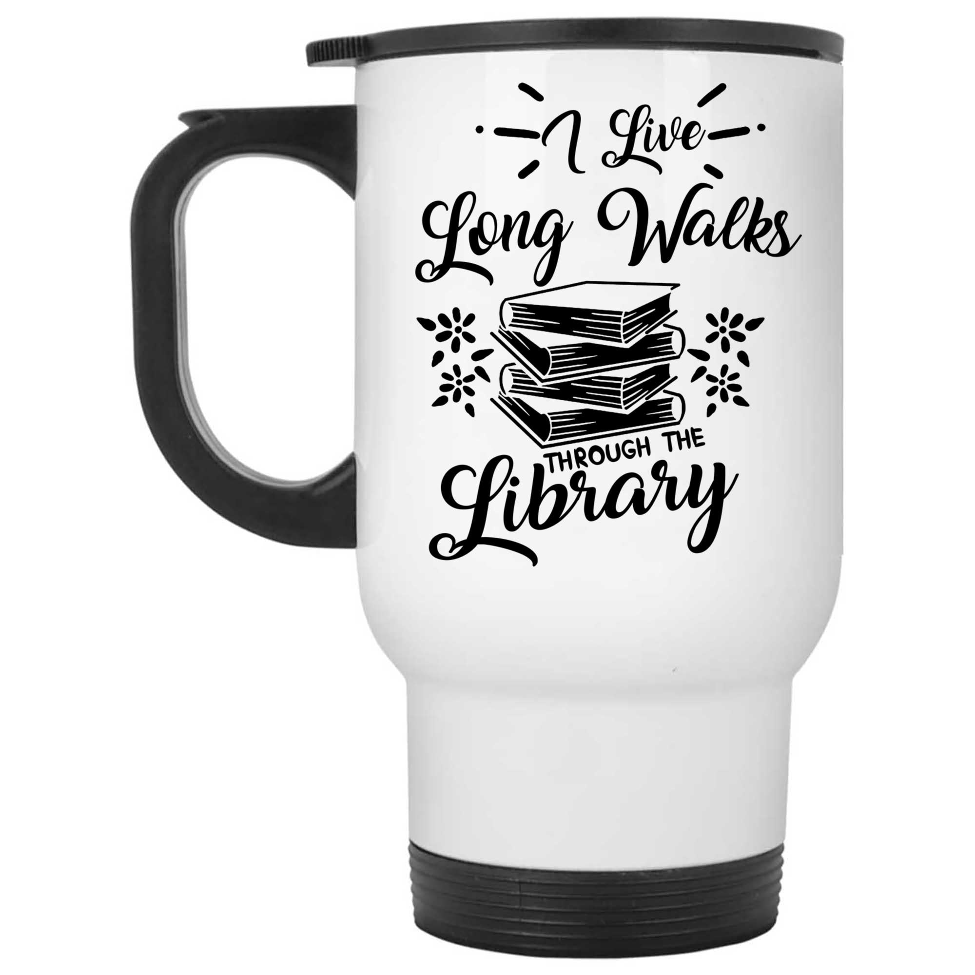 Skitongifts Coffee Mug Funny Ceramic Novelty I Like Walks Through The Library Xg37Aky