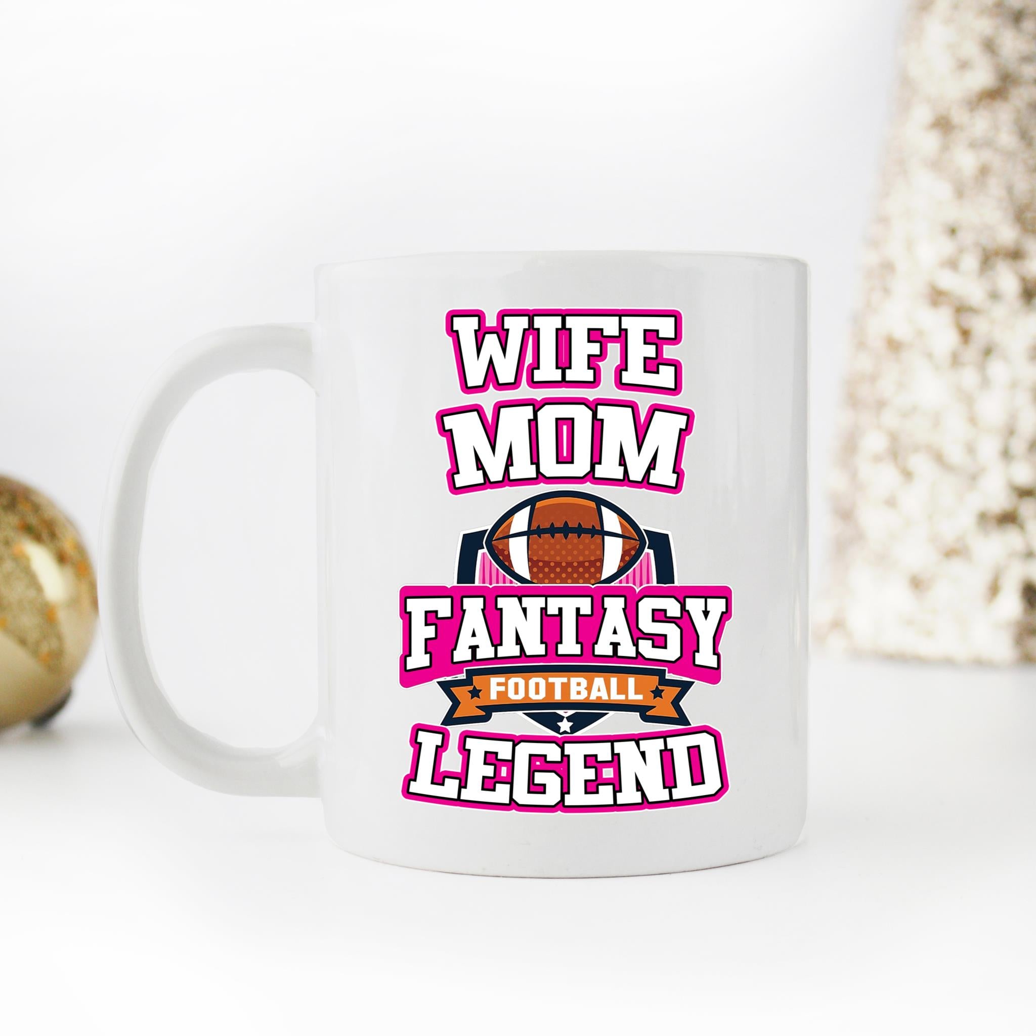 Skitongifts Coffee Mug Funny Ceramic Novelty Wife Mom Fantasy Football Legend Ba5Ecsi